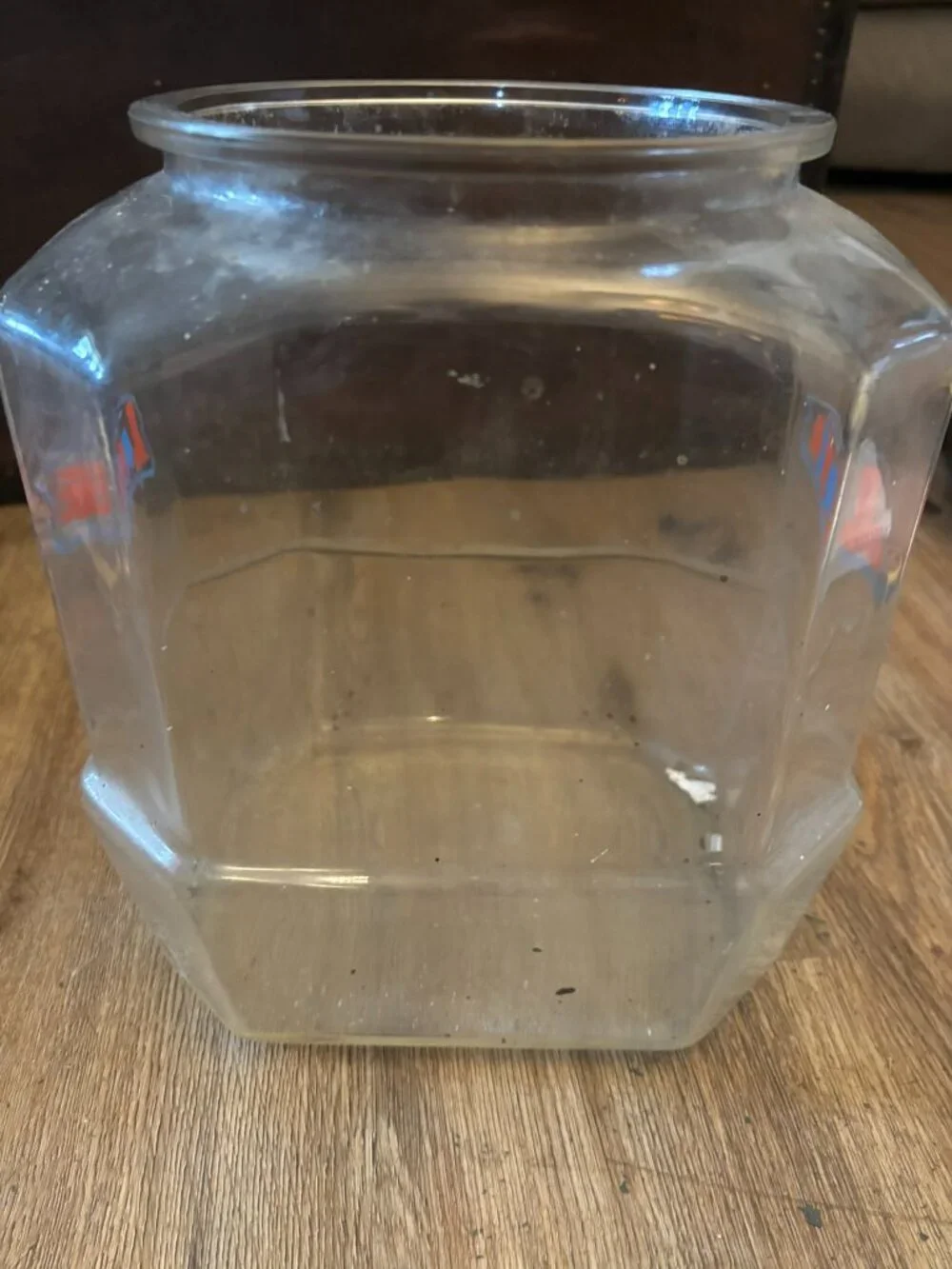 Antique Lance Cookie Cracker Store Jar Large 8 sided no lid